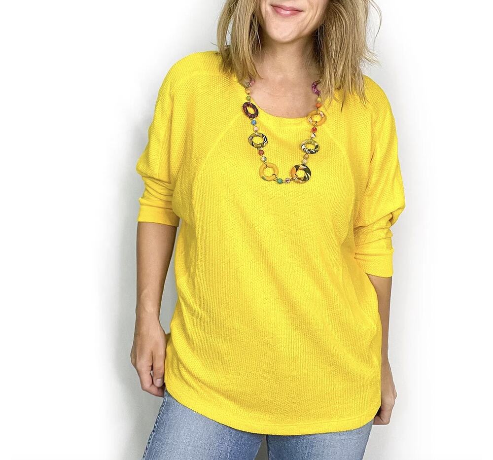 Yellow Dolman Sleeve Top